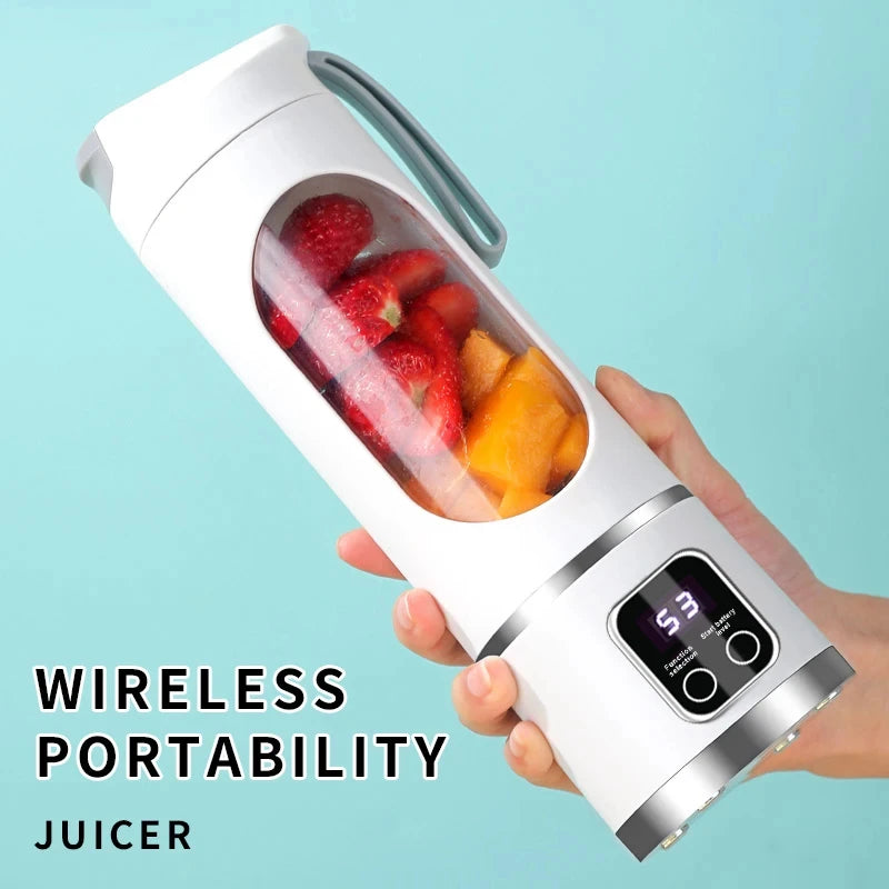 2025 Mini Electric Juicer 450ml — Powerful Motor, Digital Display, Crushed Ice
