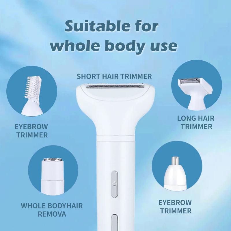 5-in-1 Electric Female Shaver — All-in-One Intimate Care for Armpit, Pubic & Body Hair