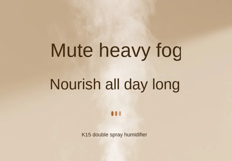 2L Double Spray Humidifier — Large Capacity Silent USB with Night Light & Digital Display