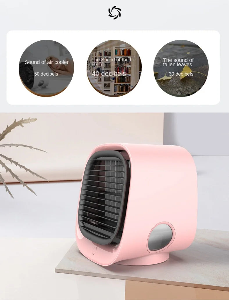 Desktop Water Cooling Fan — Mini USB Air Cooler with Humidification & High Wind Spray