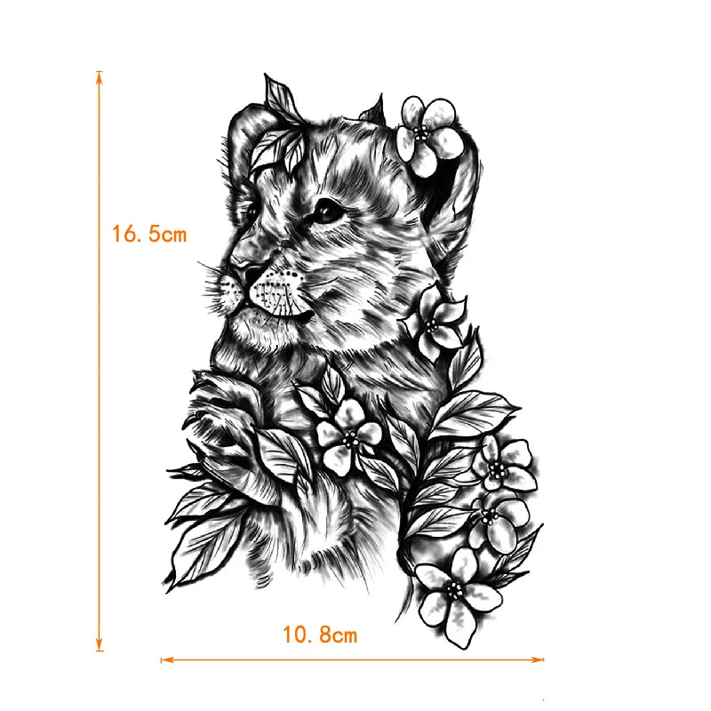 Leopard & Henna Temporary Tattoo Stickers — 5 Styles Flash Body Art