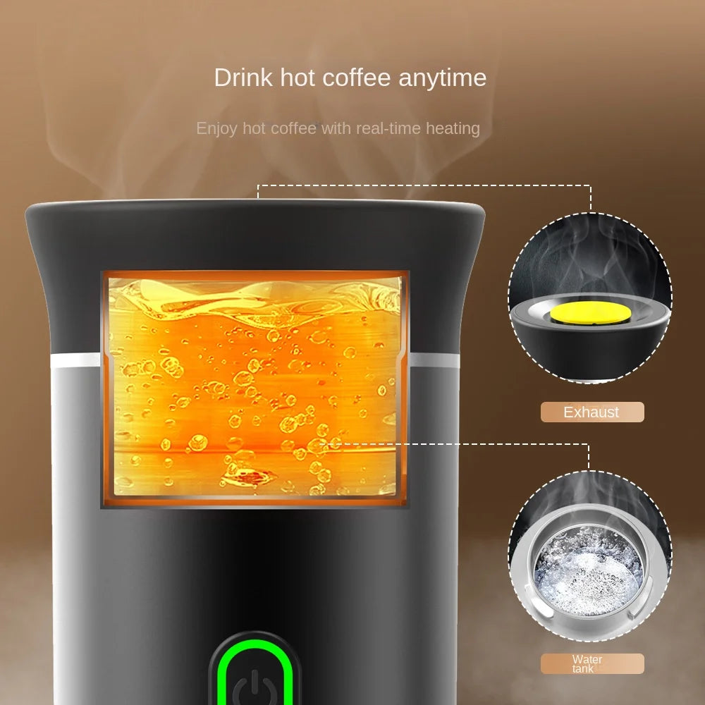 Portable Wireless Espresso Machine — 3-in-1 Capsule, Pod & Ground Coffee Maker for Travel & Car