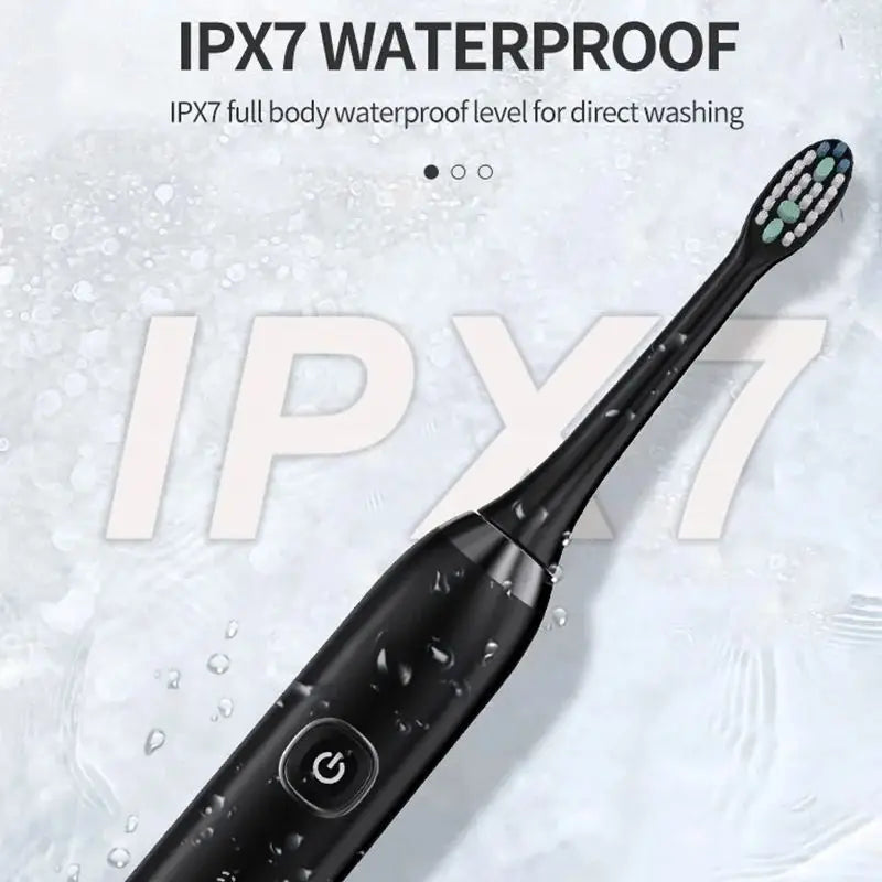 HOMEFISH Smart Sonic Electric Toothbrush Ultrasound IPX7 Rechargeable Tooth Brush 5 Mode Smart Time Teethbrush S100