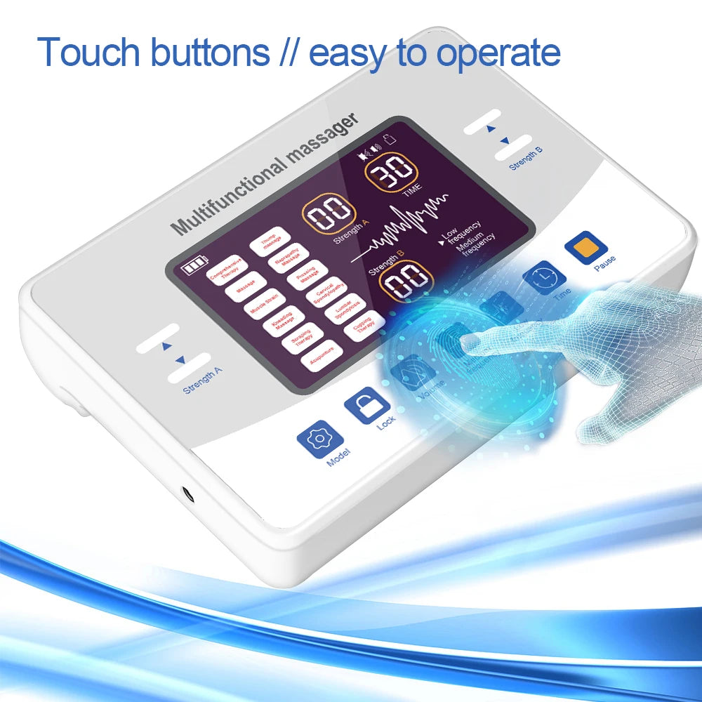 EMS Eletric Professional Muscle Stimulation Physiotherapy Tens Acupuncture Machines Pulse Impulse Body Massager 12 Modes Gifts