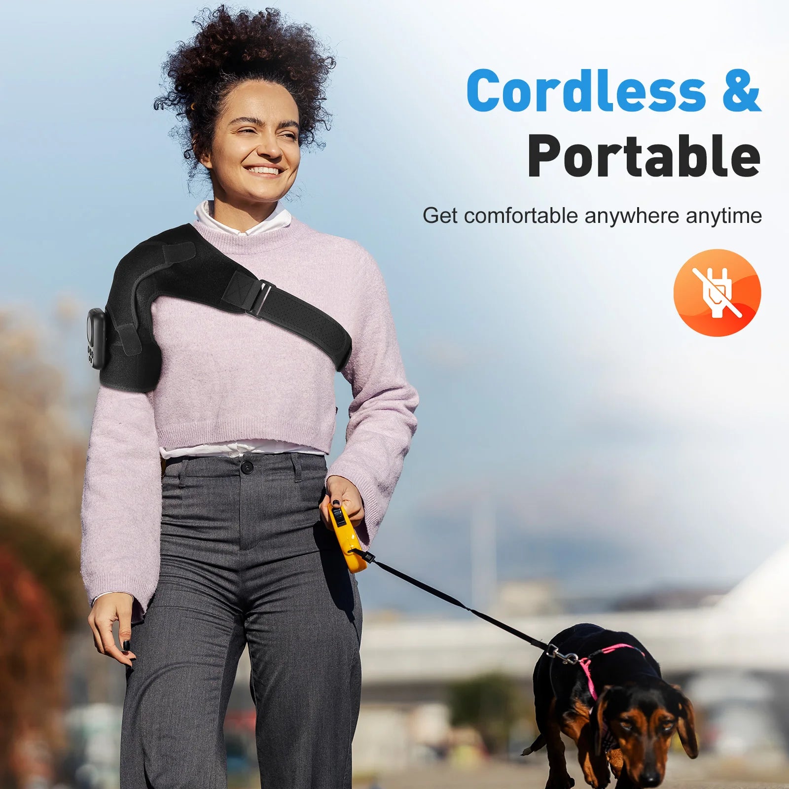 Electric Shoulder Brace for Men & Women, Shoulder Heated Pad Support Mobile Control, Joint Tendonitis Promote Blood Circulation