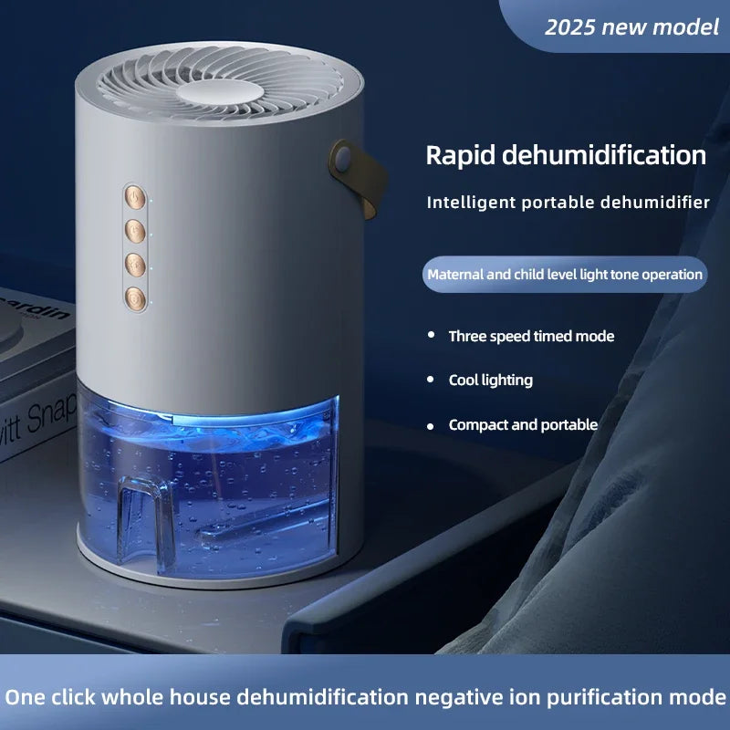 TINSOL 1300ml Portable Dehumidifier — Negative Ion, Anti-Mold for Home & Office