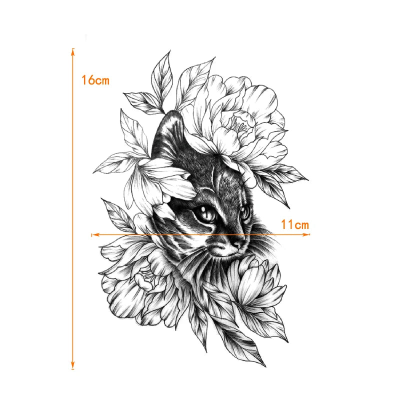 Leopard & Henna Temporary Tattoo Stickers — 5 Styles Flash Body Art