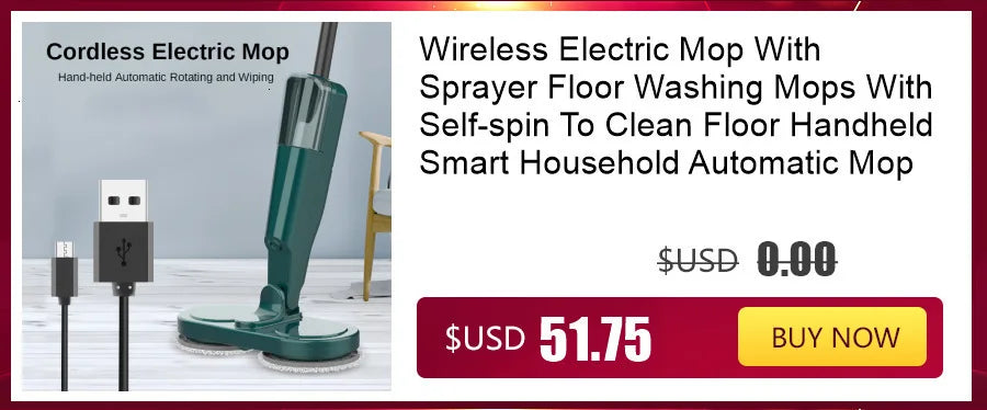 Electric Rotating Mop 2-in-1 — Rechargeable Wireless Floor Cleaner & Wax Machine