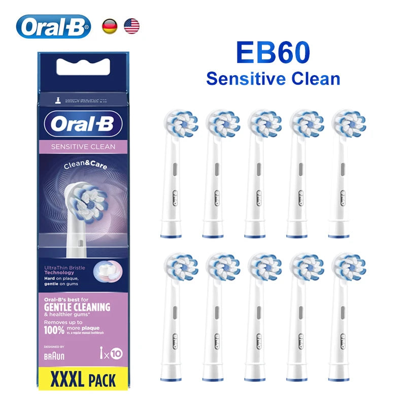 Oral-B EB60 Soft Tooth Brush Heads Sensitive Clean Original Replacement Nozzles Refill Electric Toothbrush Spare Parts 1-12 pcs