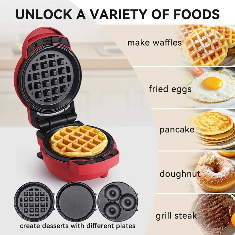 Multifunctional Waffle & Omelette Maker — Non-Stick Double-Side Heating Donut & Egg Burger Baker