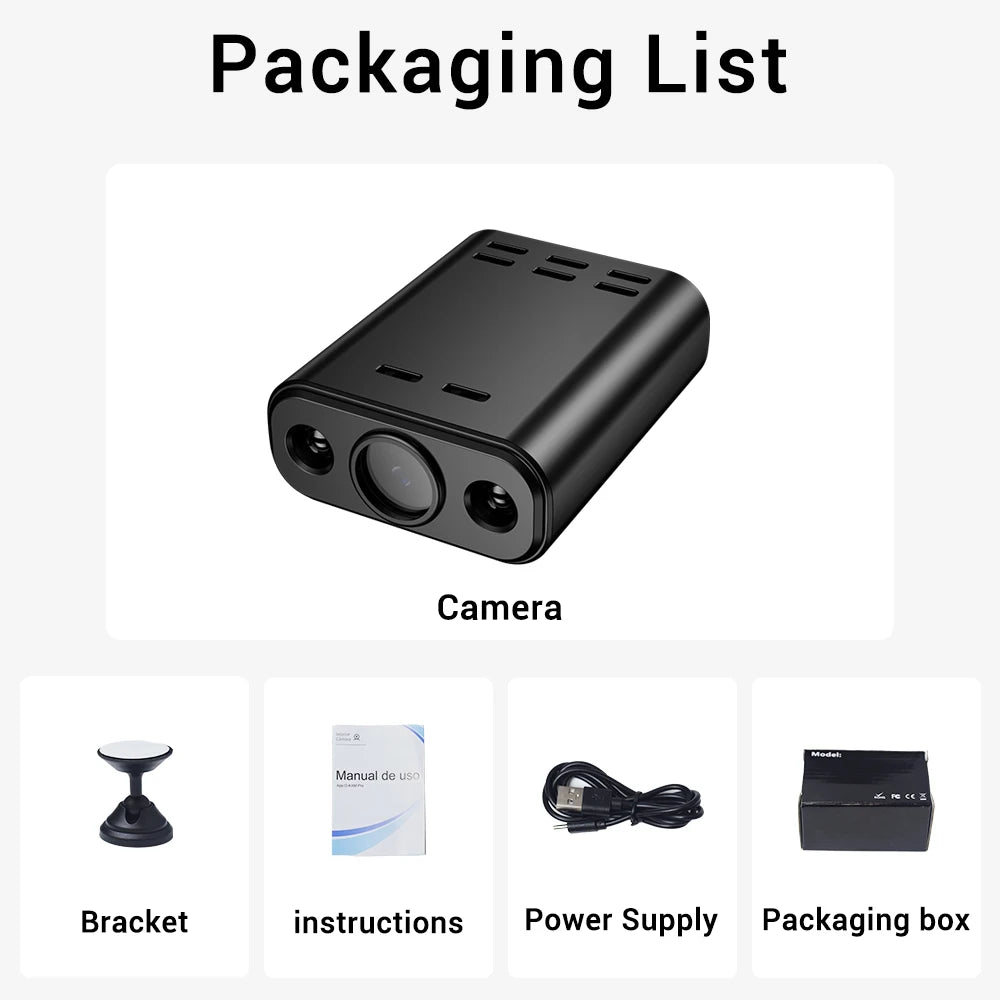 5MP WiFi Mini Security Camera — HD 1080P Night Vision Human Tracking Body Cam
