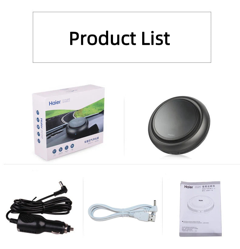 USB Car Air Purifier — Negative Ion Oxygen Cleaner, 99% Pollutant Removal
