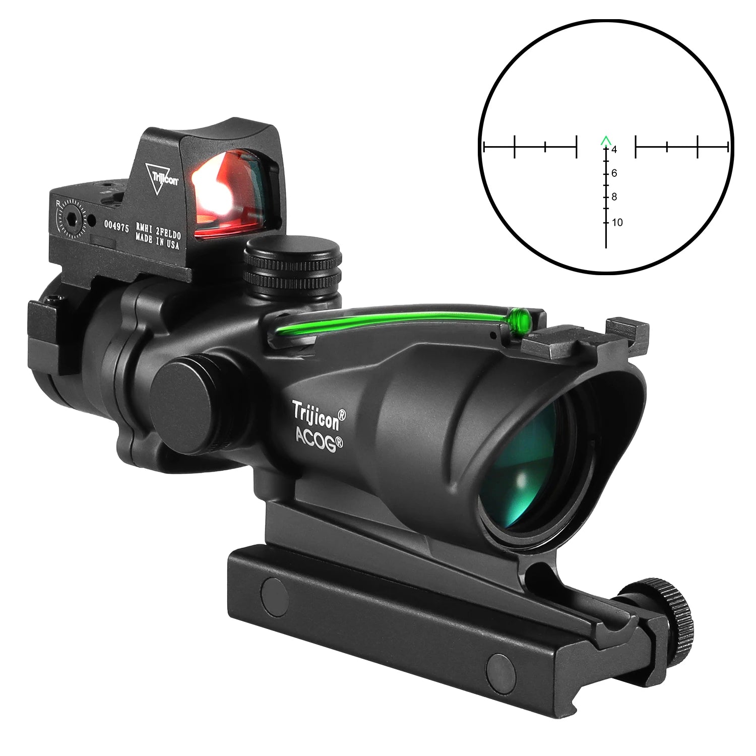 4x32 Tactical Scope with Red Dot — 1X/4X Adjustable 20mm Rail Hunting Scope