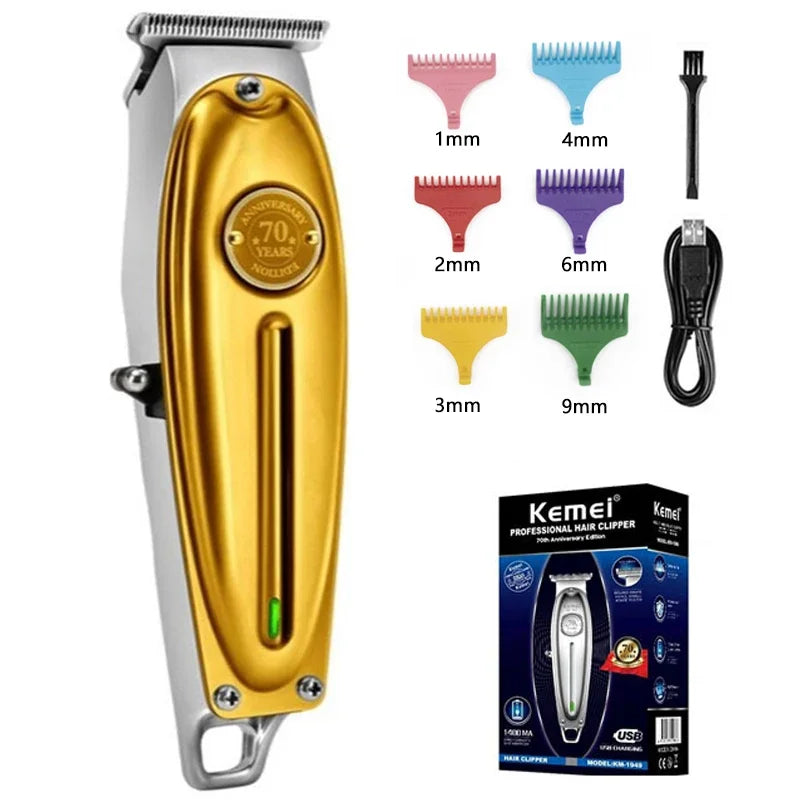 Kemei KM-1949 Pro Full Metal Hair Clipper — Professional Electric Barber Trimmer for Men