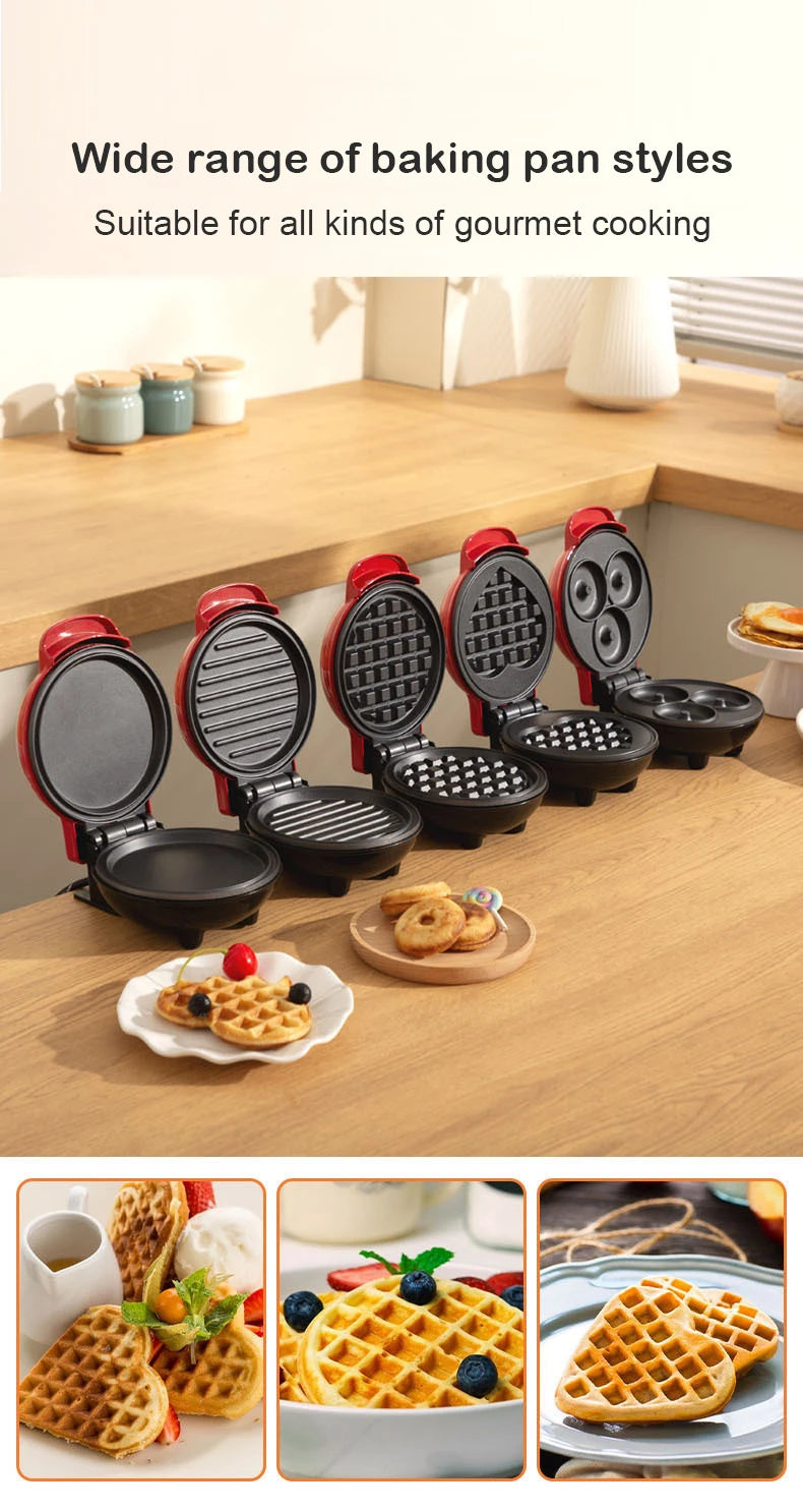 Multifunctional Waffle & Omelette Maker — Non-Stick Double-Side Heating Donut & Egg Burger Baker
