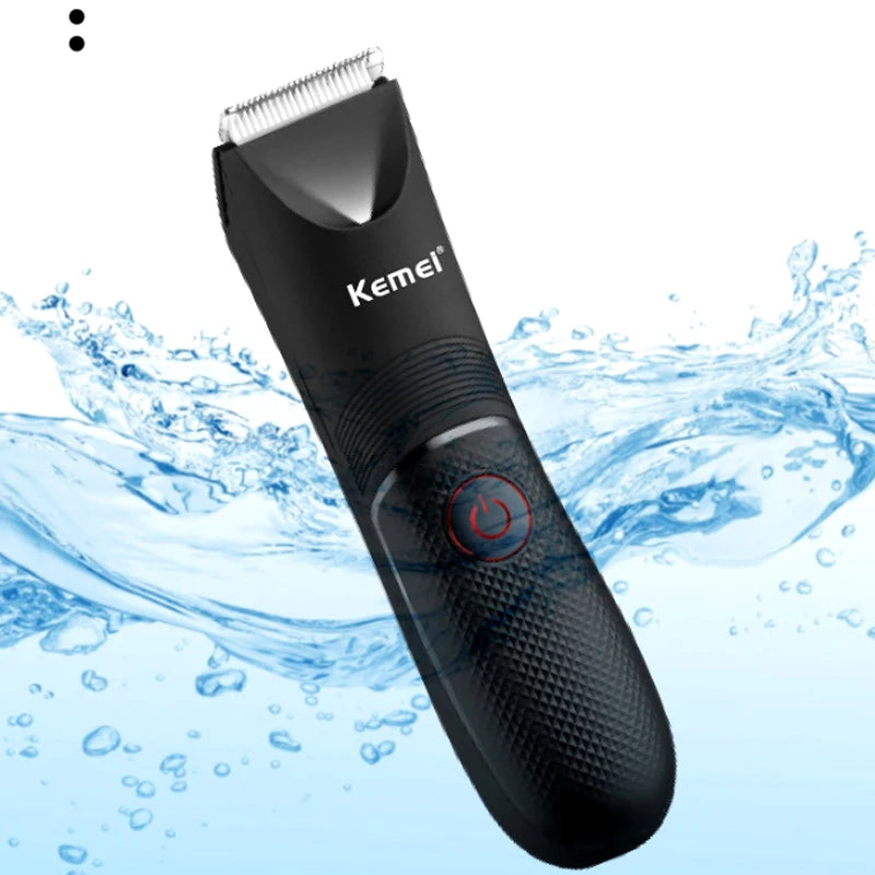 Kemei KM-1838 Waterproof Body Hair Trimmer — Ceramic Blade Wet & Dry Clipper for Intimate Areas