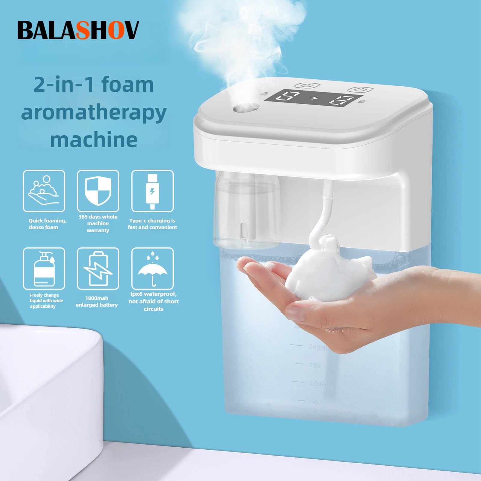 2-in-1 Automatic Foam Soap Dispenser & Aromatherapy Machine — Infrared Sensor Fragrance Diffuser