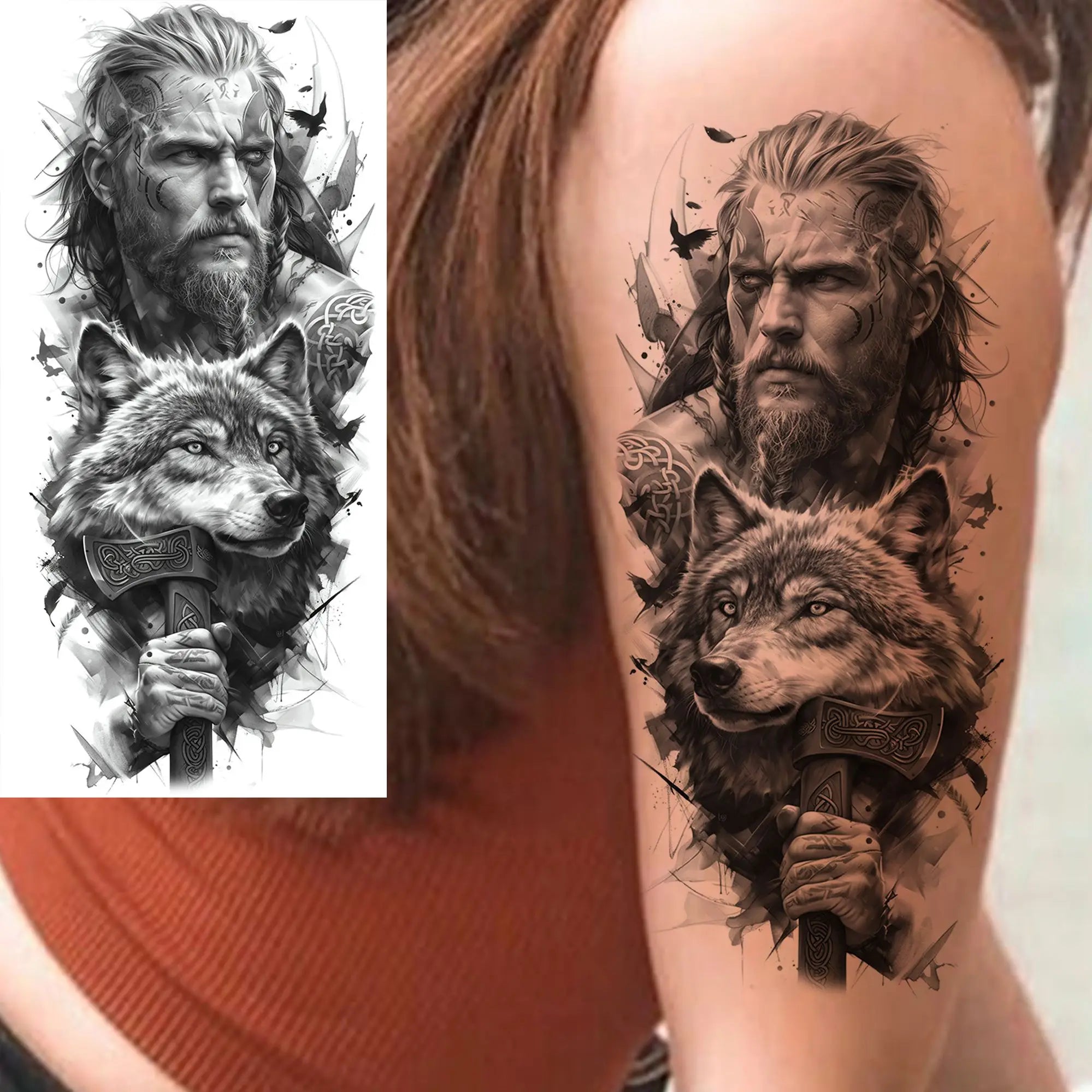 Spartan Warrior Temporary Tattoo — Realistic Waterproof Body Art