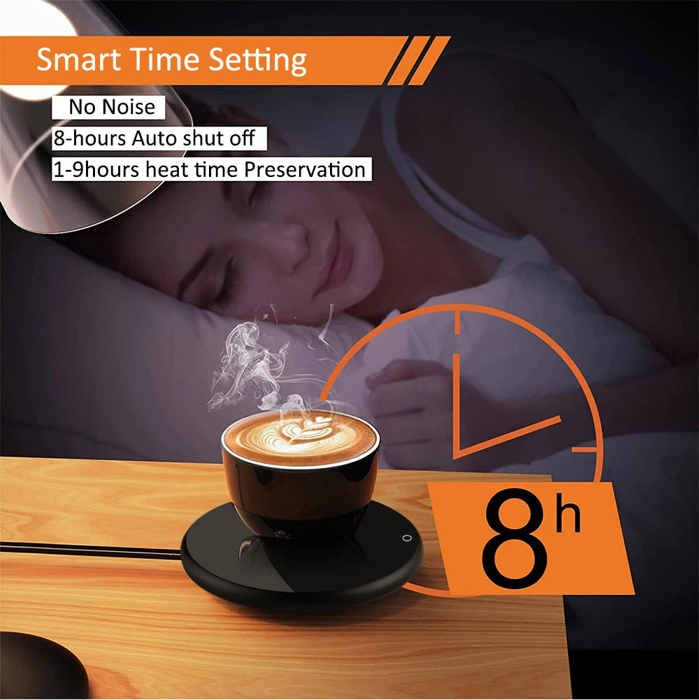Thermostatic USB Mug Warmer Coaster — Electric Heating Plate for Coffee, Tea & Milk