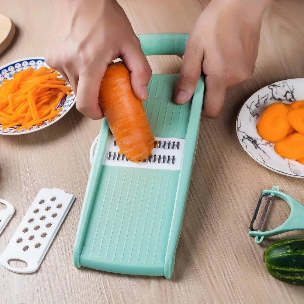 Multifunctional Vegetable Slicer & Grater — Manual Food Chopper, Dicer & Cutter