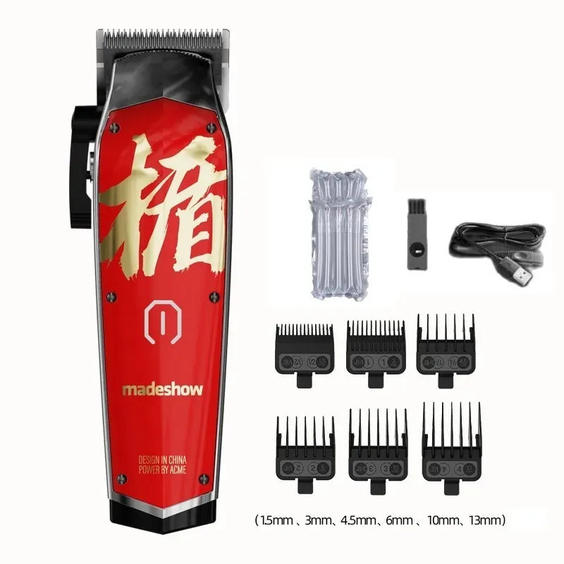 MadeShow M10/M11 Professional Hair Clipper & Trimmer Set — 0.1mm T-Blade High Speed