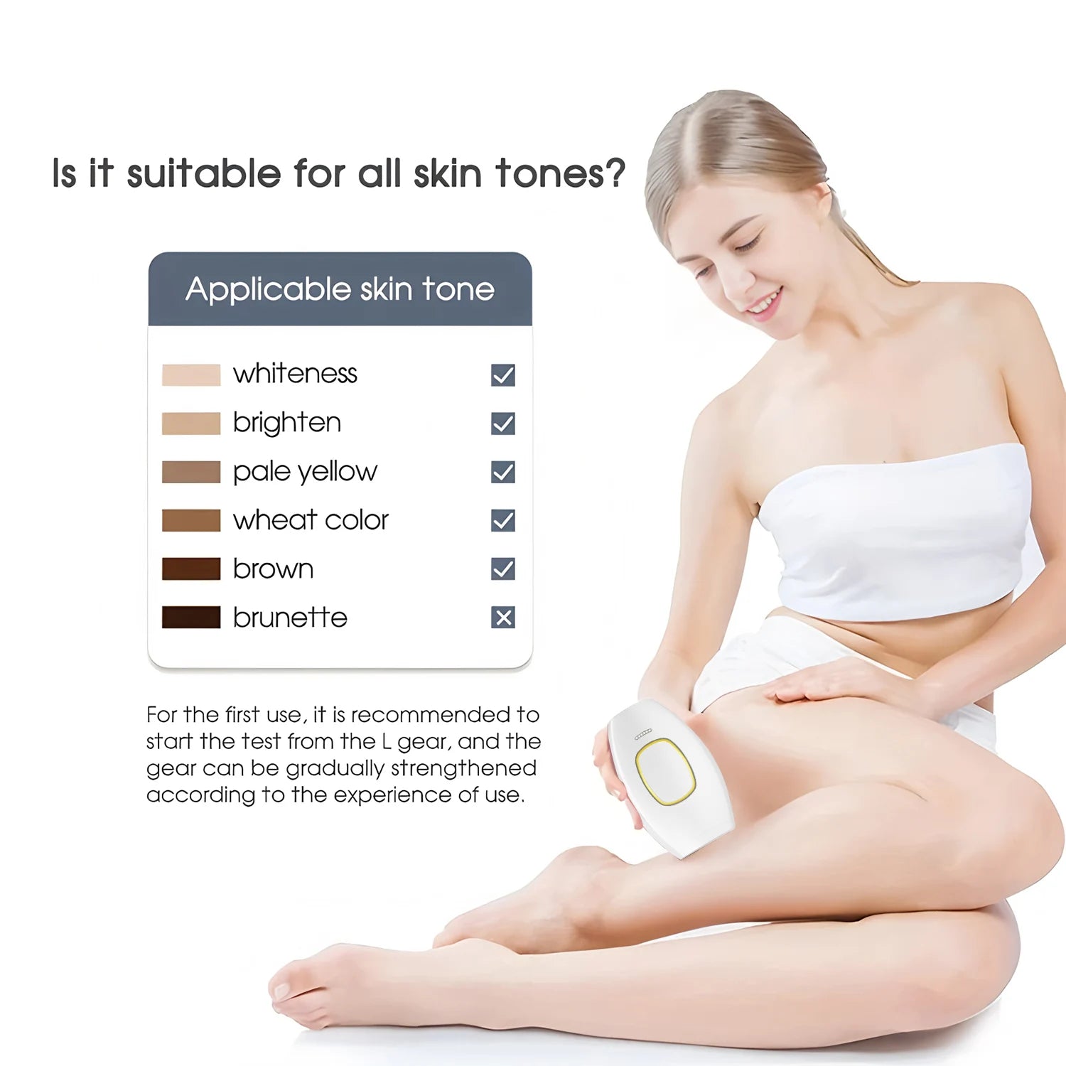 IPL Laser Hair Removal Handset — Painless Electric Depilator for Women & Men at Home