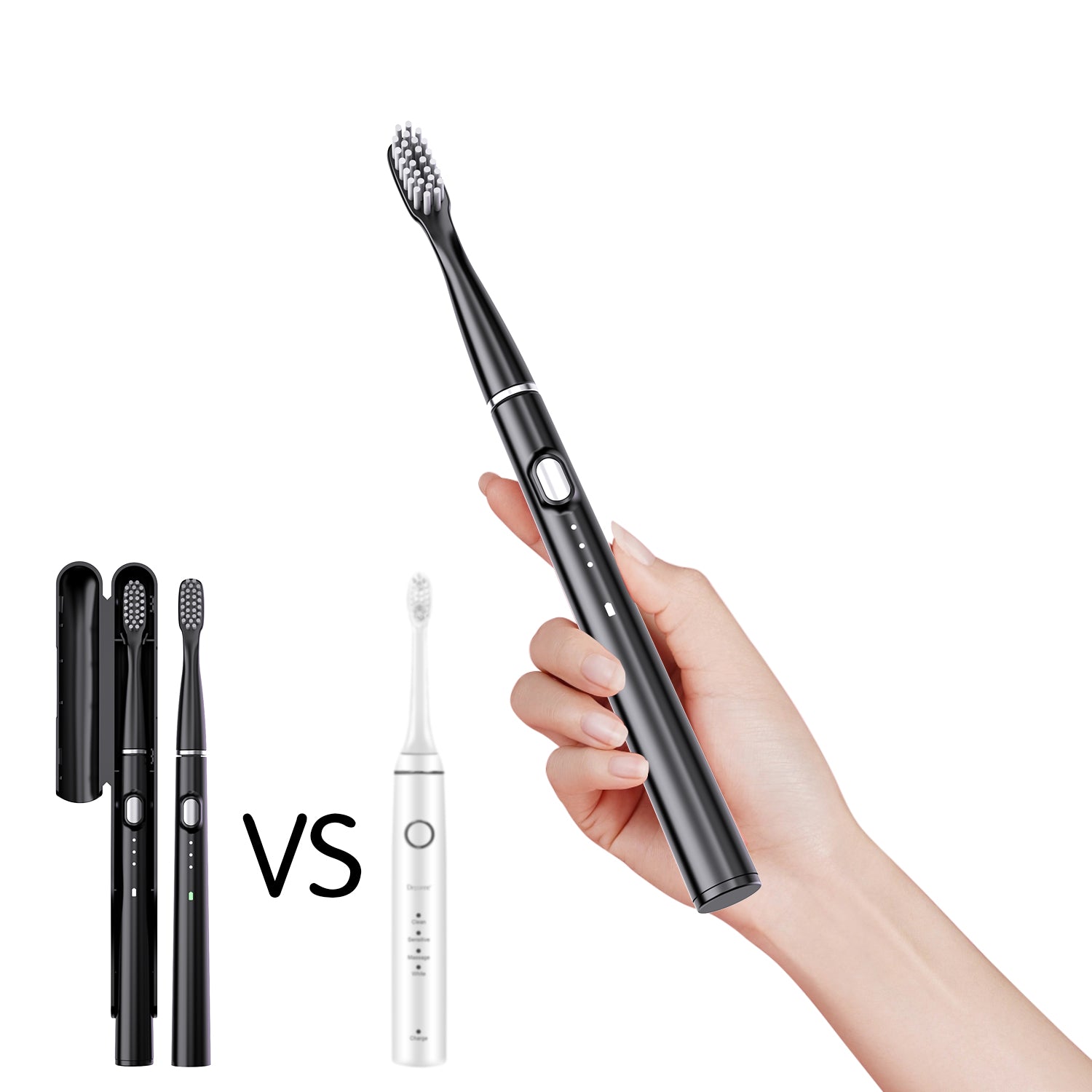 Powerful Ultrasonic Sonic Electric Toothbrush USB Rechargeable 3 Clean Modes IPX7 Waterproof Teeth Whitening with Travel Case