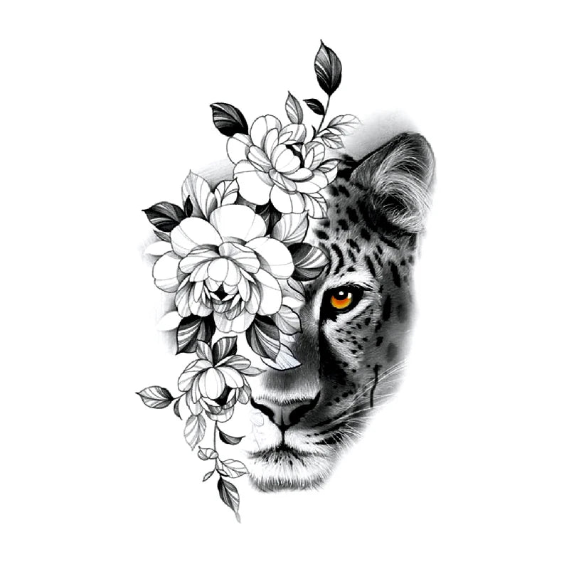 Leopard & Henna Temporary Tattoo Stickers — 5 Styles Flash Body Art