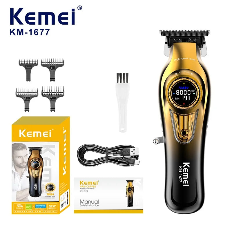 Kemei KM-1677 Professional Barber Shears — Men & Women's Gift Hair Scissors Set