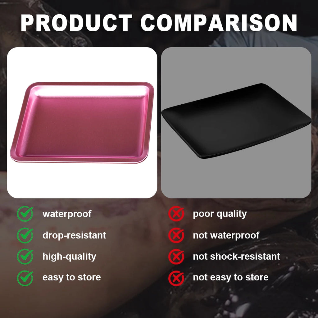 Stainless Steel Tattoo Tool Tray — 3 Colors Square Storage Box