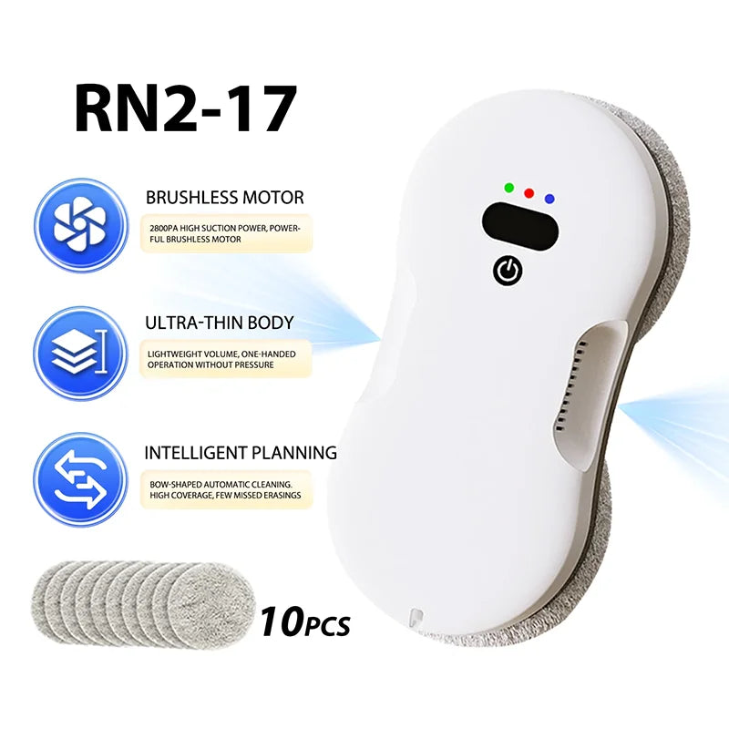 DIVEDEER Dual-Surface Window Cleaning Robot — Remote-Controlled Auto Glass Mist Spray Cleaner