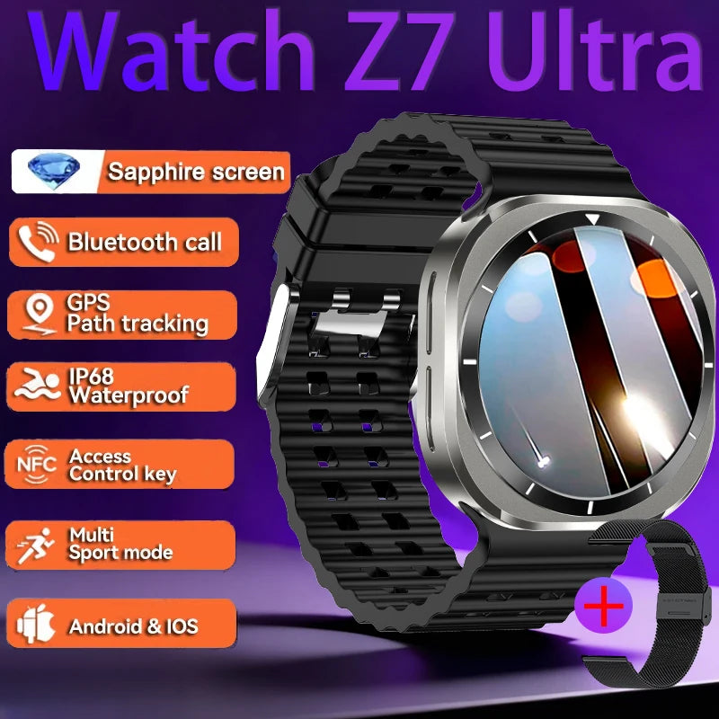 2026 Watch 7 Ultra Smartwatch — 3D Display, GPS, NFC & Compass for Men & Women
