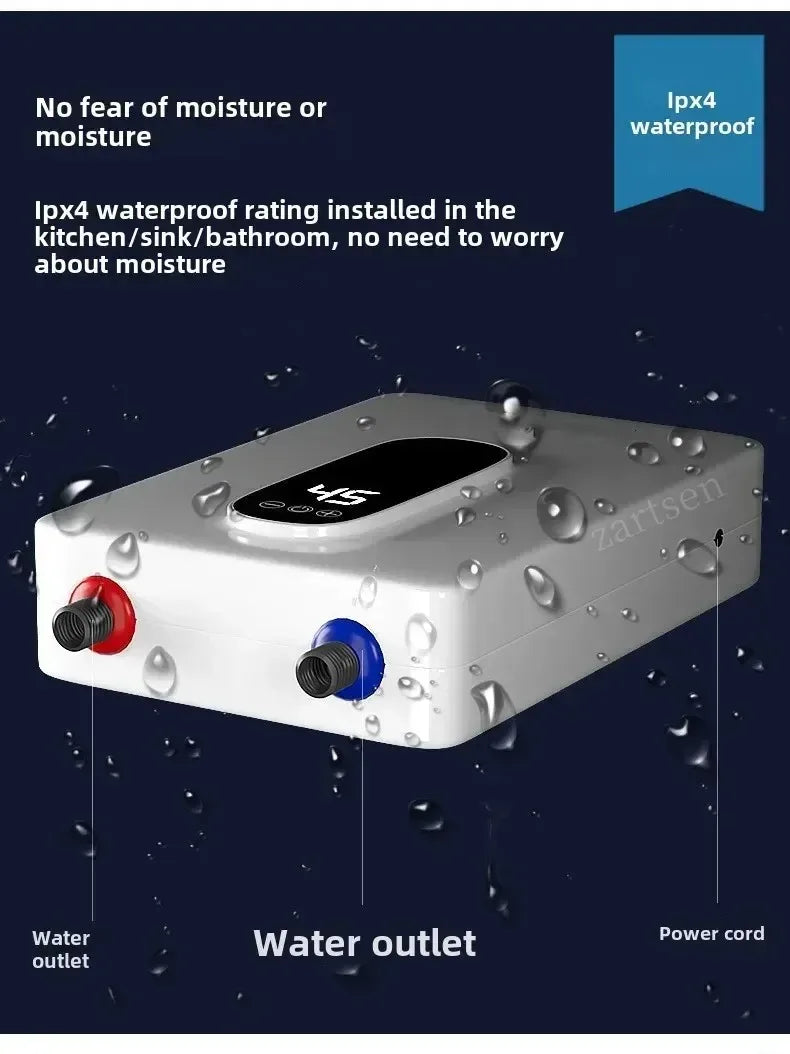 220V Instant Tankless Water Heater — Compact Electric On-Demand for Bathroom & Toilet