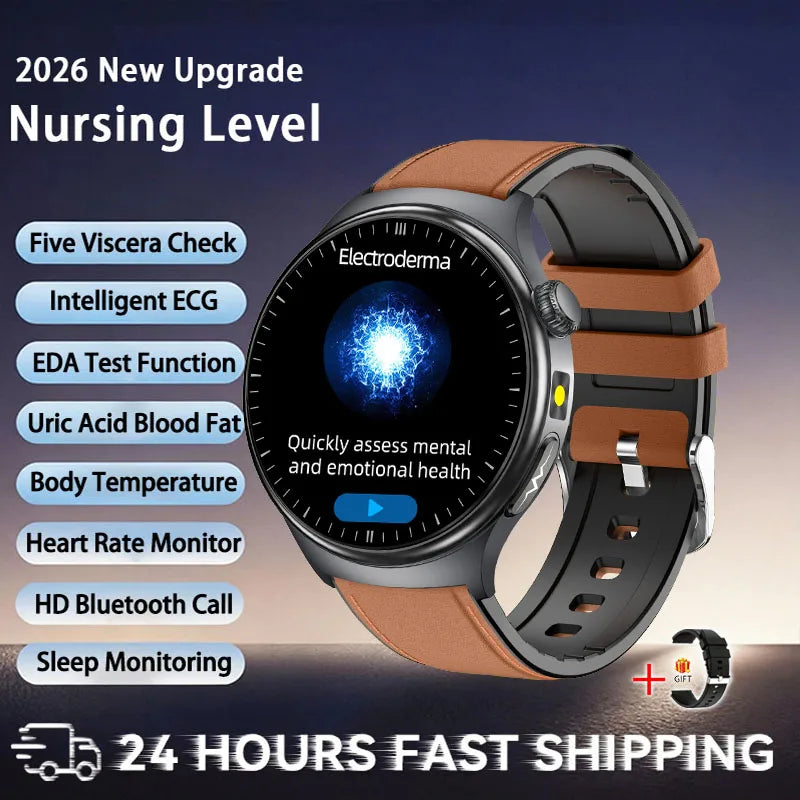 2026 ECG Smartwatch — Accurate Diagnosis, HD AMOLED, Body Fat & Bluetooth Call
