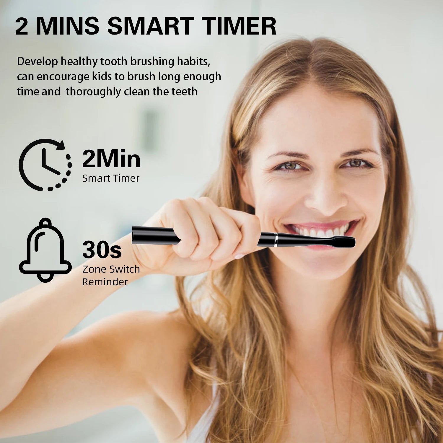 Powerful Ultrasonic Sonic Electric Toothbrush USB Rechargeable 3 Clean Modes IPX7 Waterproof Teeth Whitening with Travel Case