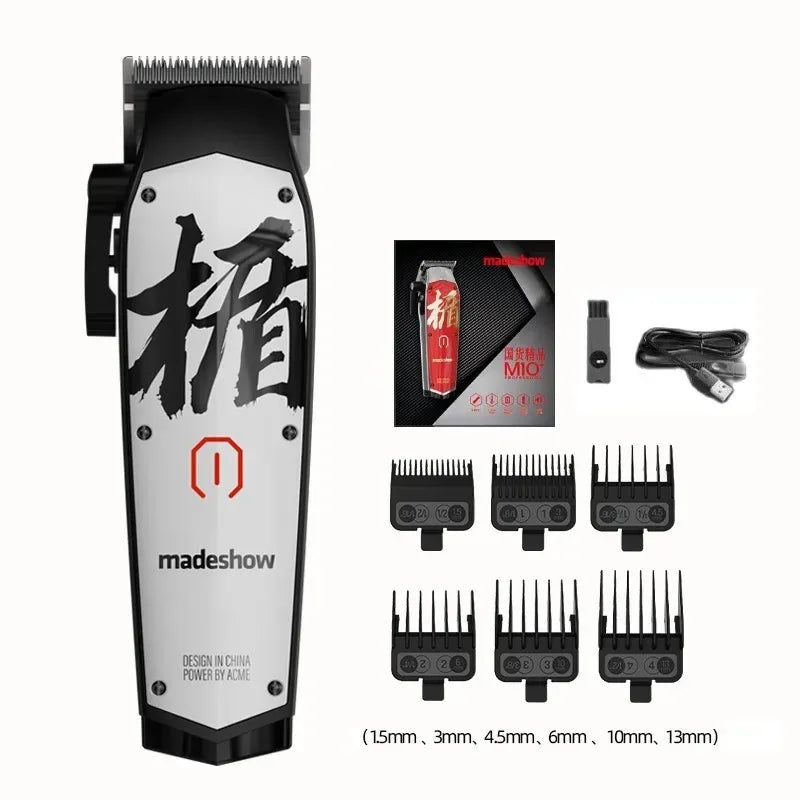 MadeShow M10/M11 Professional Hair Clipper & Trimmer Set — 0.1mm T-Blade High Speed