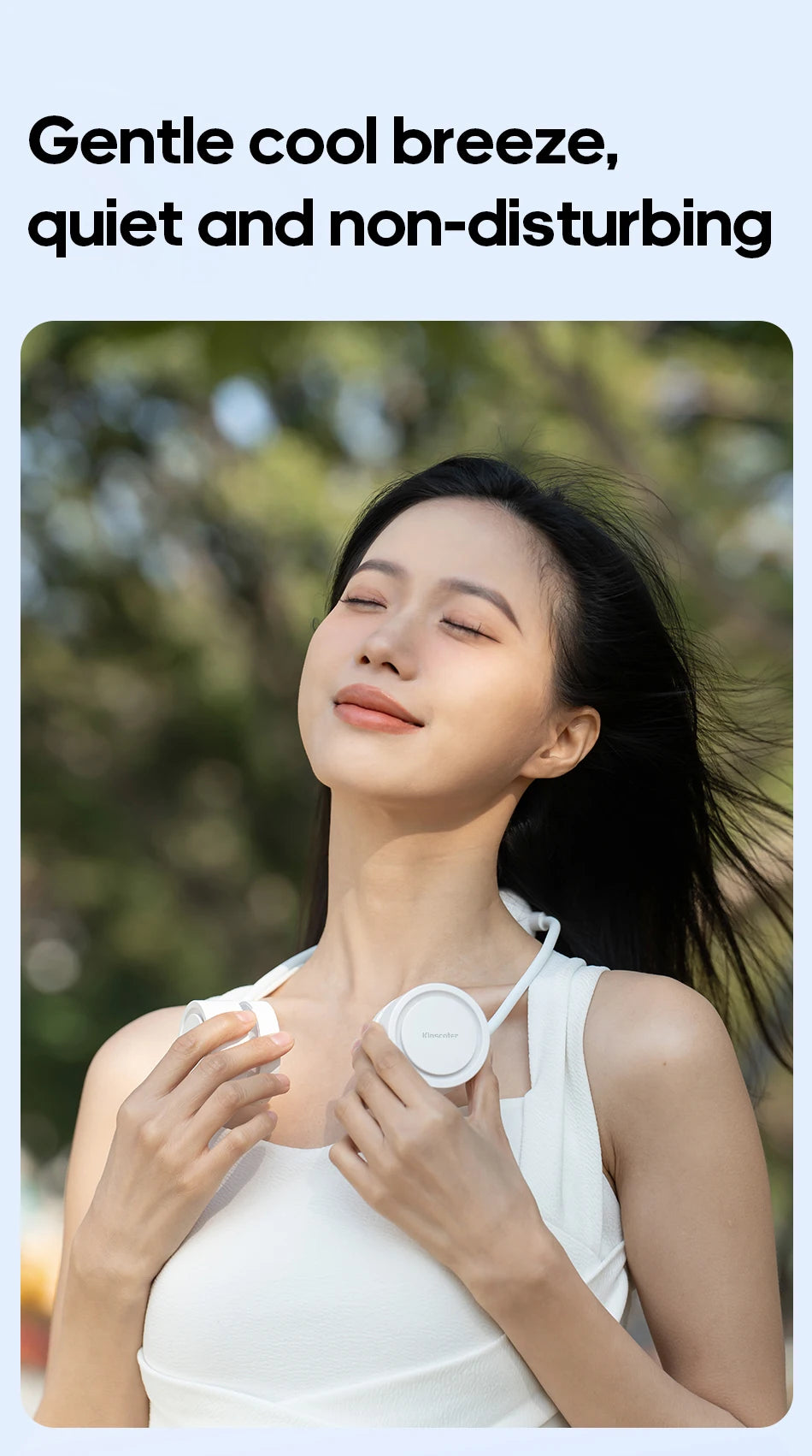 Portable Neck Fan with Cold Compress — 3-Speed 800mAh Sports Cooling Fan for Outdoor Travel
