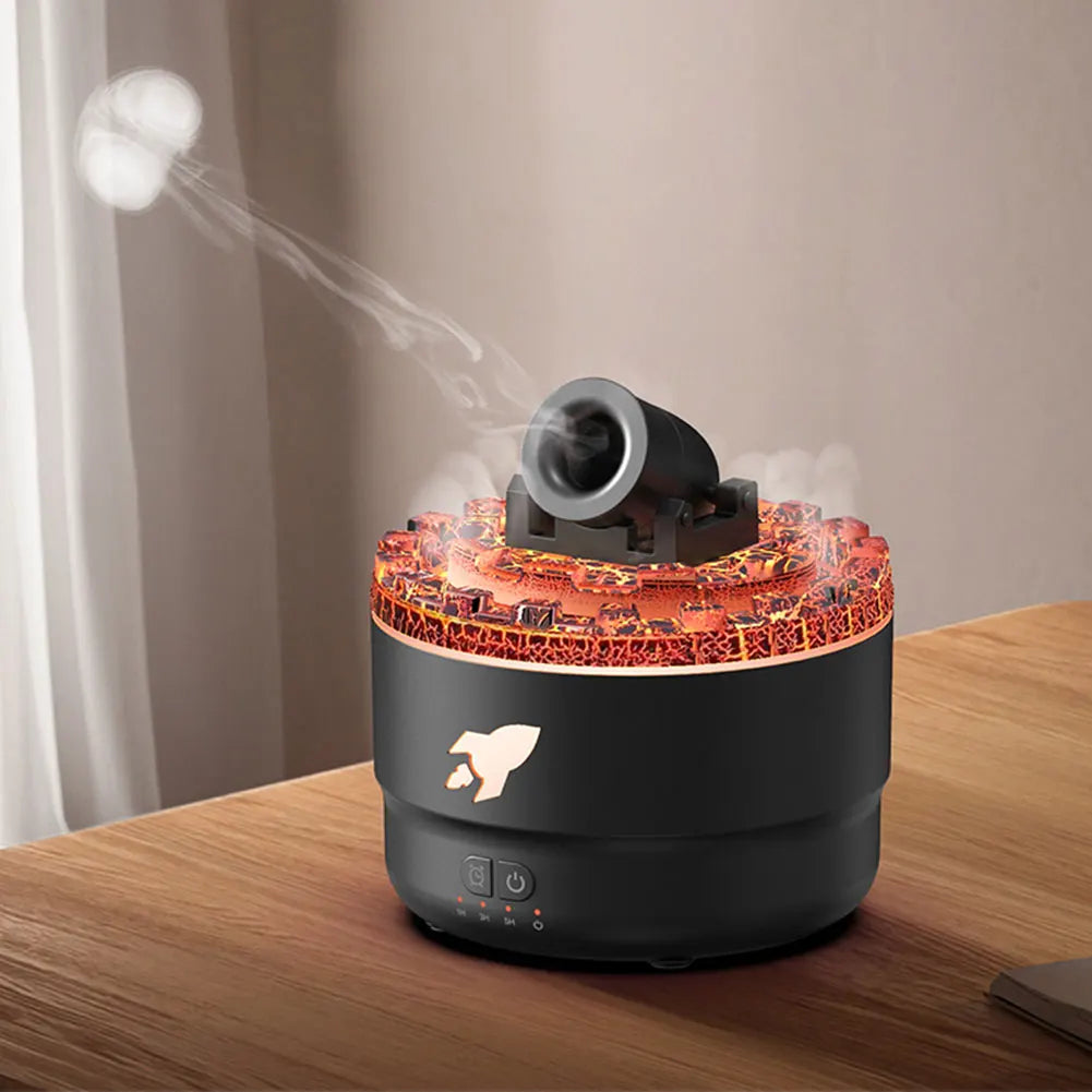 Volcanic Cannon Humidifier — RGB Aromatherapy Diffuser with Timer & Blast Effect