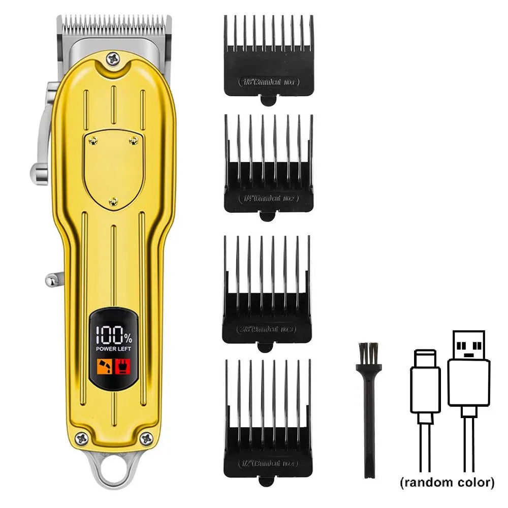 Professional USB Rechargeable Hair Clipper & Beard Trimmer — Complete Barber Kit for Men