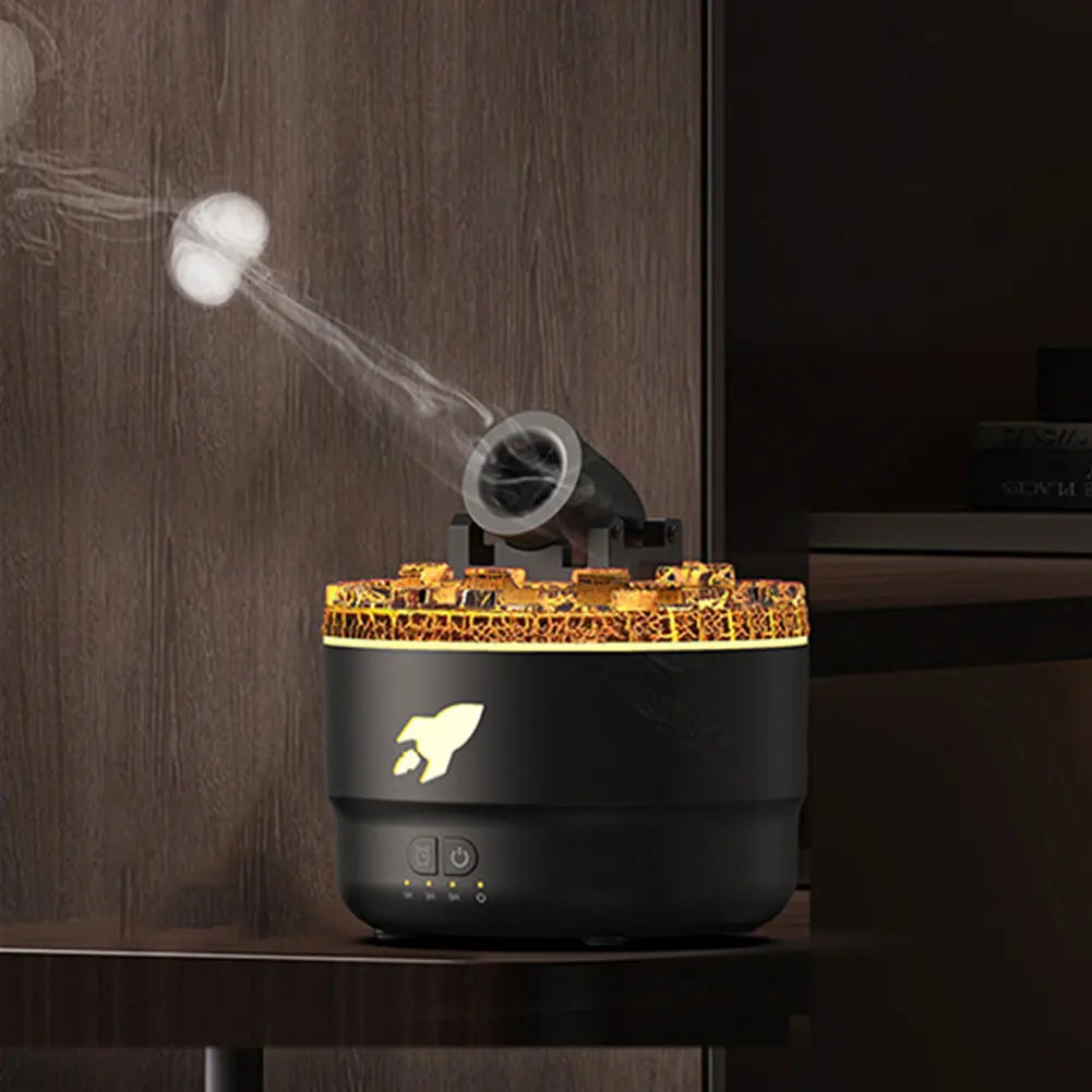 Volcanic Cannon Humidifier — RGB Aromatherapy Diffuser with Timer & Blast Effect