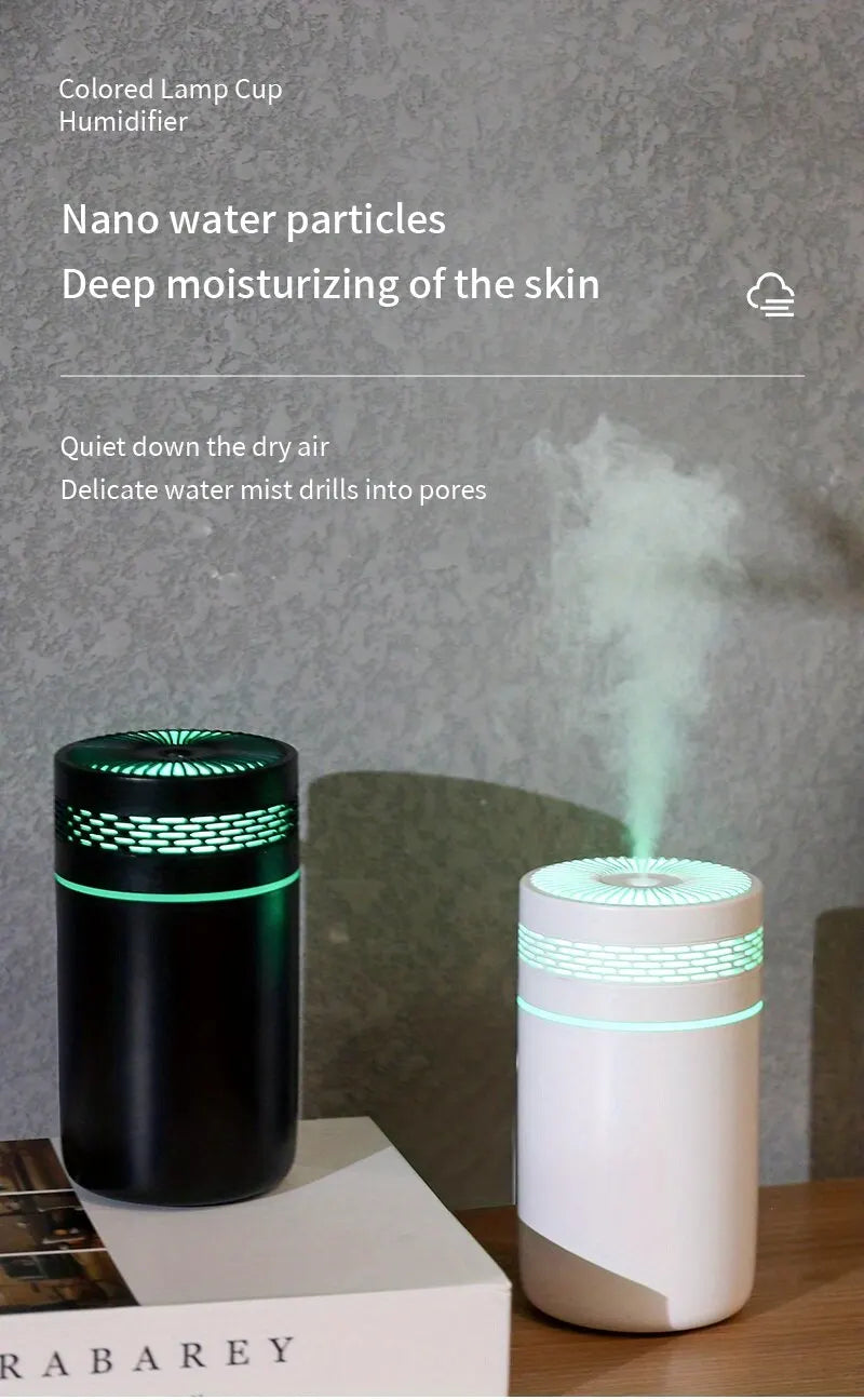 250ml Mini Car Humidifier — USB Spray Mist with LED Light & Essential Oil Diffuser