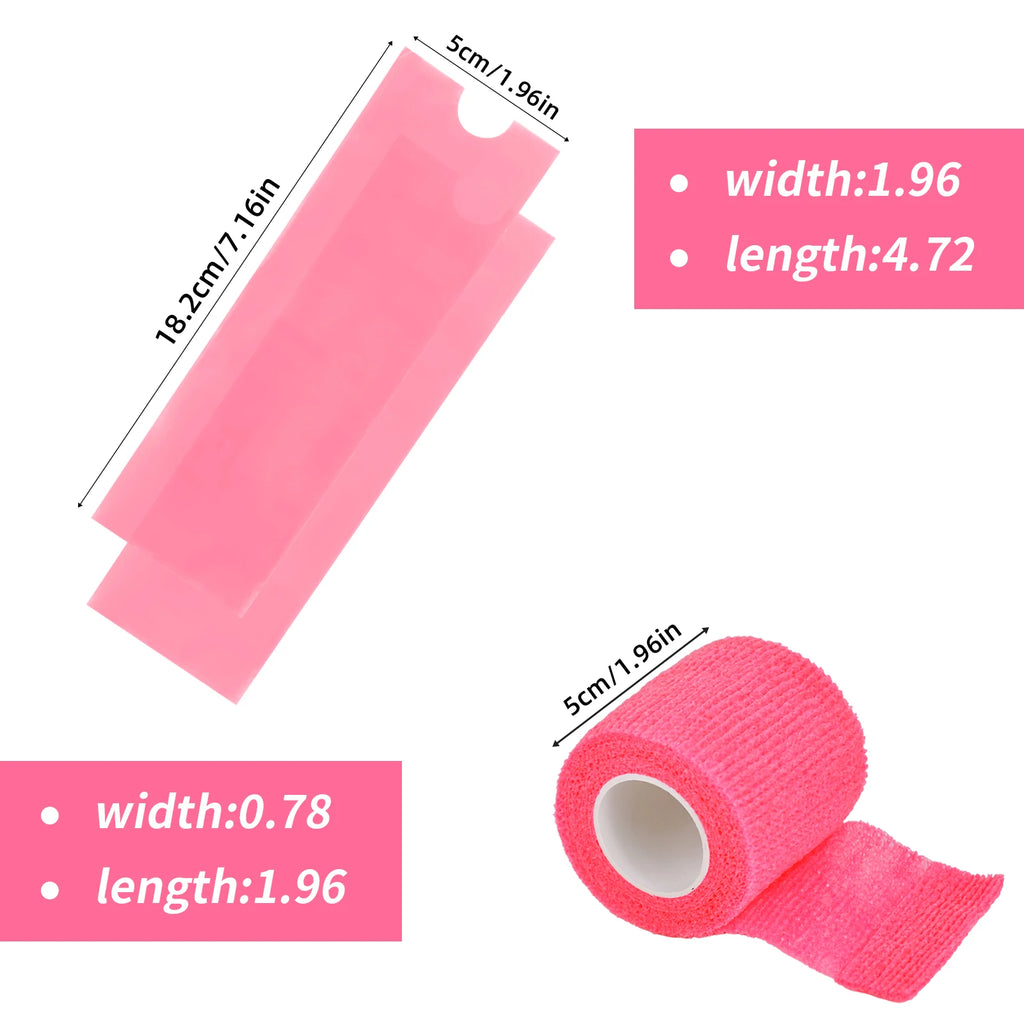 POSEIDON Tattoo Pencil Sleeve Bag — 200pcs Covers + 3pcs Pink Bandage Practice Set