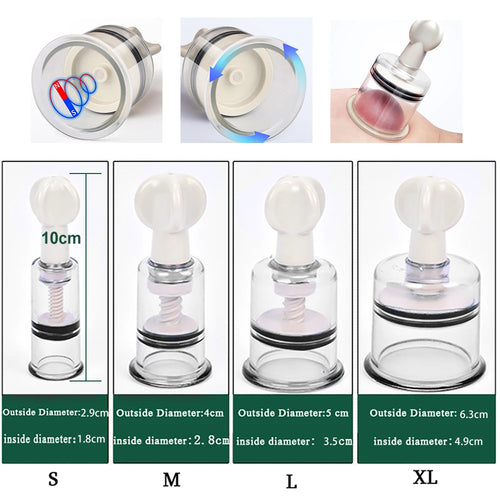 4 Size Massage Physiotherapy Cupping Manual Rotating Handle Cup Anti Cellulite Vacuum Cupping Cups Vacuum Body Massage Cans