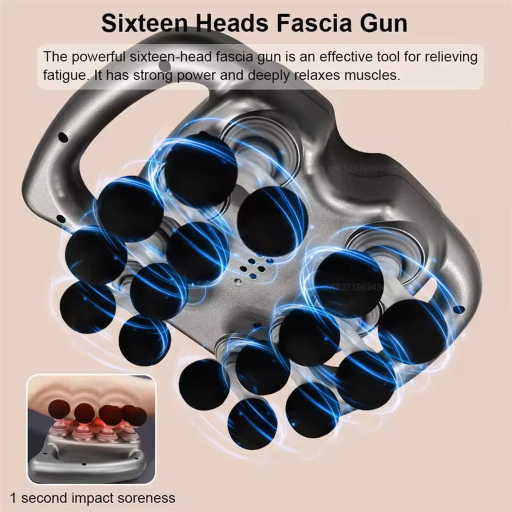 9 Modes 99 Gear Intensity Fascia Gun Muscle Massager Gun 8/16 Head High Frequency Neck Shoulder Waist Massage Machine For Body