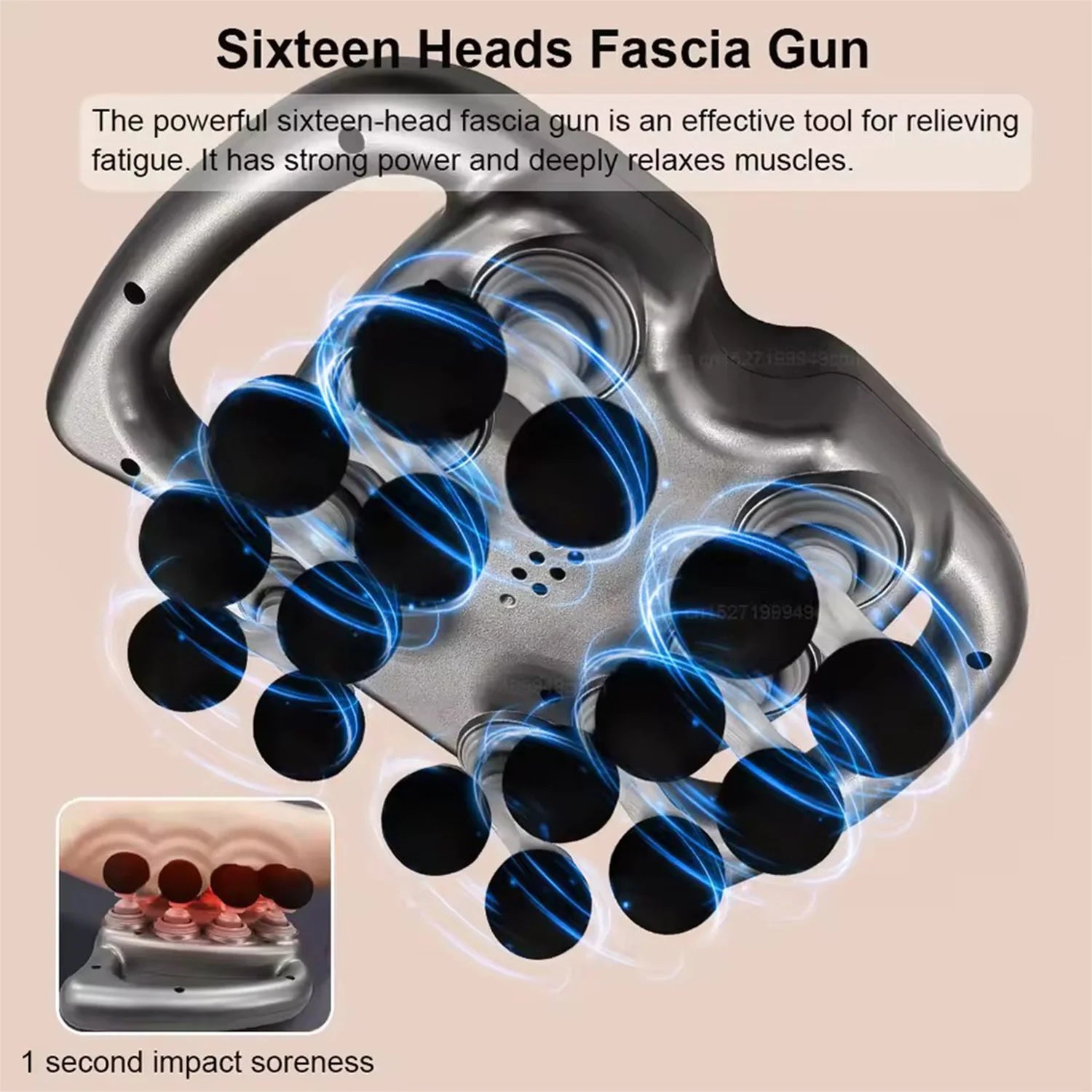 9 Modes 99 Gear Intensity Fascia Gun Muscle Massager Gun 8/16 Head High Frequency Neck Shoulder Waist Massage Machine For Body