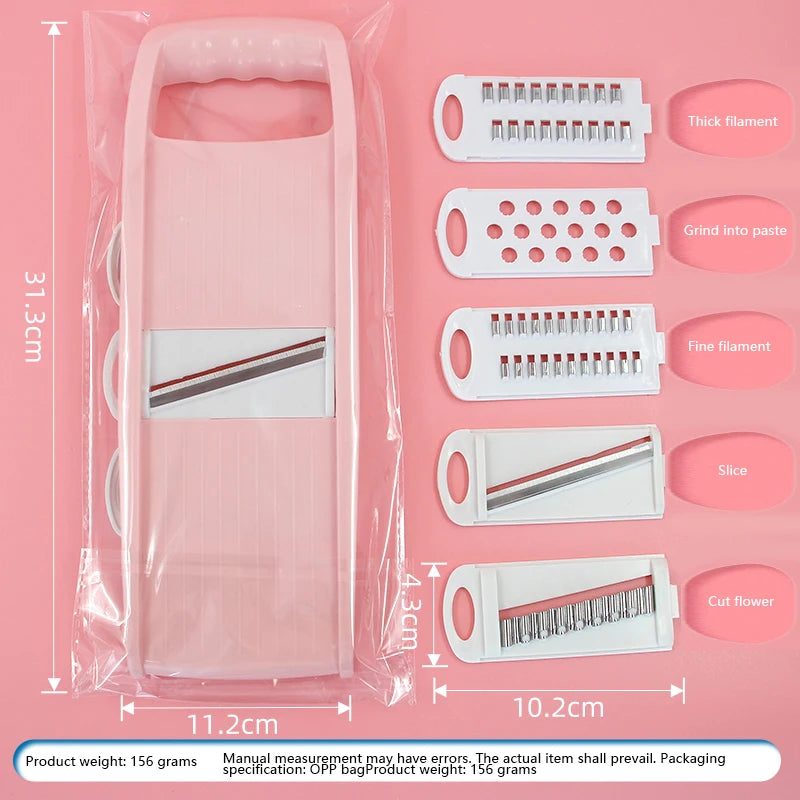 Multifunctional Vegetable Slicer & Grater — Manual Food Chopper, Dicer & Cutter