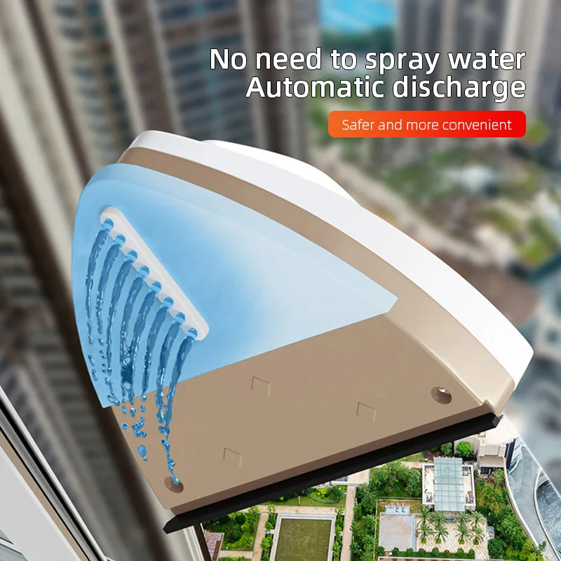 Magnetic Double-Layer Window Cleaner — Automatic Water Discharge Glass Wiper Tool
