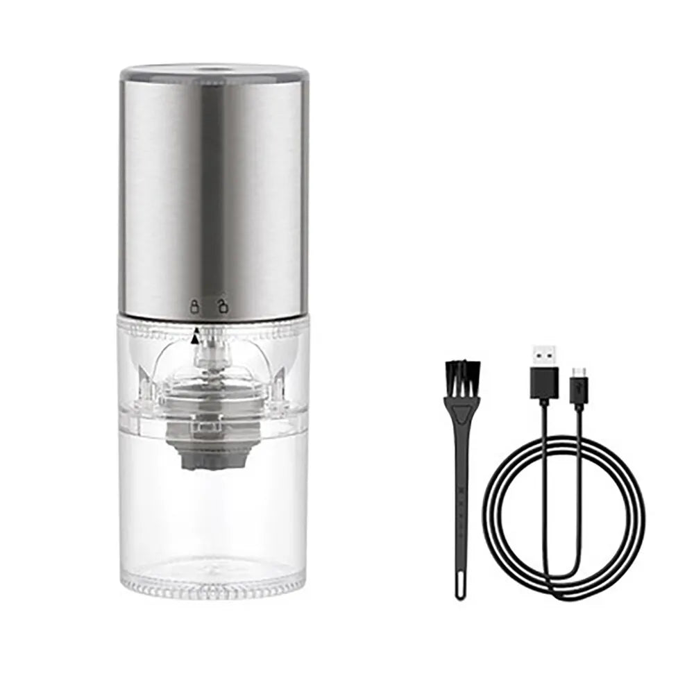 Electric Coffee Grinder with LED Display — Rechargeable Portable Automatic Pepper & Spice Mill