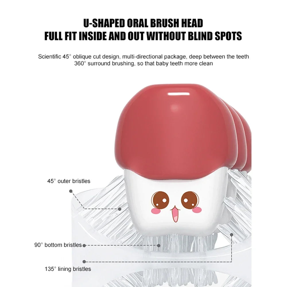 Kids Sonic Electric Toothbrush — U-Shaped Silicone 360° Smart Brush with Timer & Songs