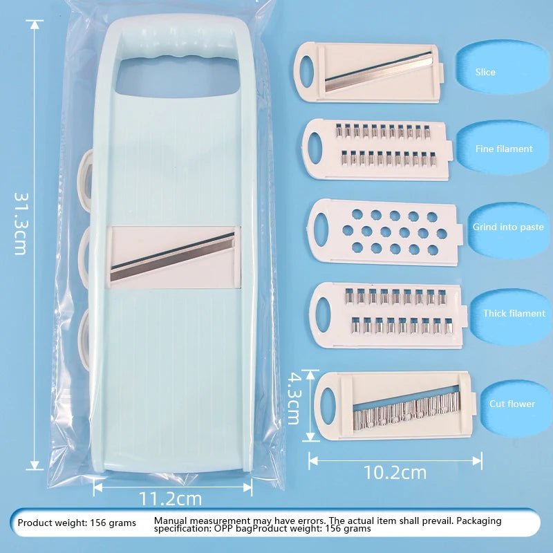 Multifunctional Vegetable Slicer & Grater — Manual Food Chopper, Dicer & Cutter